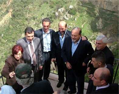 Carlos Slim y sus hijos en Líbano, marzo 2010.