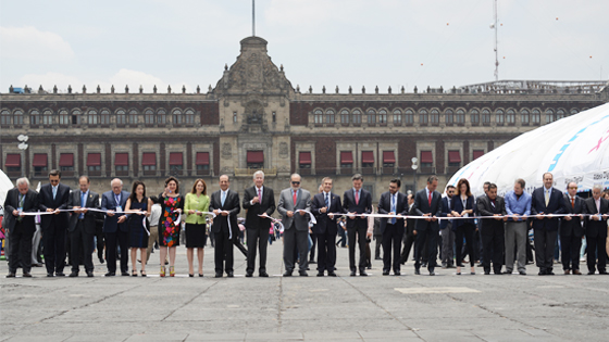 Telcel Infinitum Digital Village Inaugurated in Mexico City's Zocalo Square.